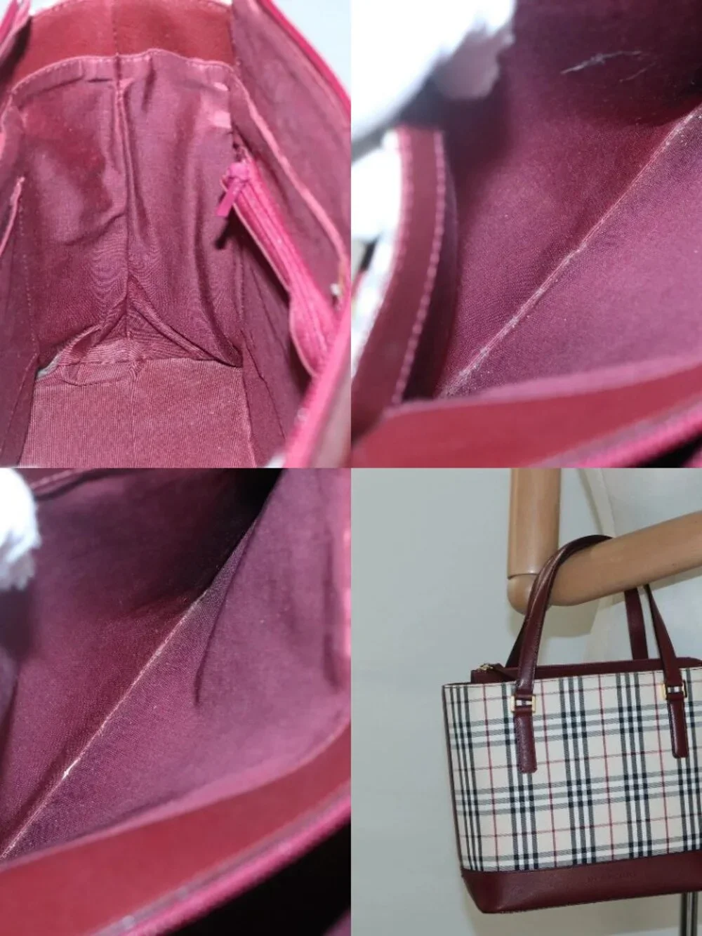 BURBERRY Nova Check Tote Bag Canvas Beige Gold Auth 118162 - Picture 14 of 14